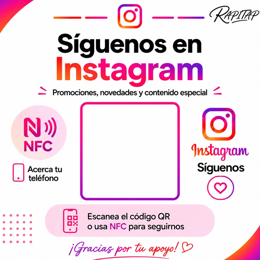 Tarjeta RapiTap para seguidores en Instagram